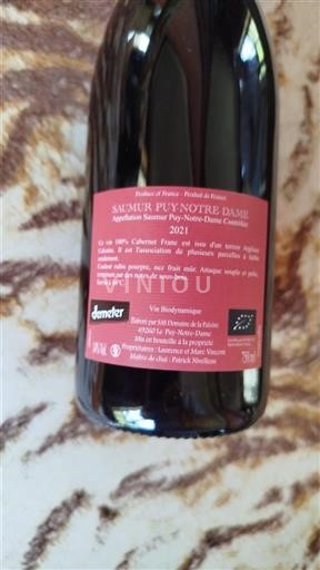 Valle della Loira Saumur Puy-Notre-Dame Domaine La Paleine 2021
