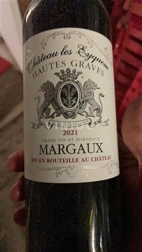 Bordeaux Margaux Grand Cru Château Les Eygaux Hautes Graves 2021
