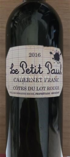 Sydvestfrankrig Côtes du Lot Le Petit Paul Cabernet Franc 2016
