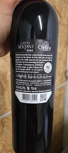 Languedoc Corbières Orfée Sextant 2022