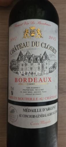Bordeaux Château Closet Magalie 2017