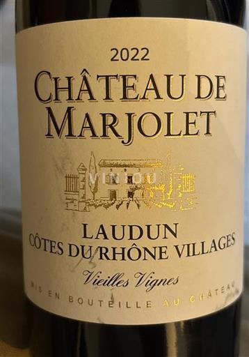 Rhônen laakso Määrittelemätön Château Marjolet Vieilles Vignes 2022