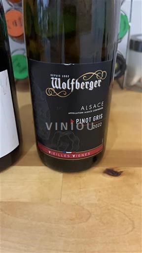 Vin Blanc sec Vieilles Vignes Wolfberger 2022 France Alsace Pinot gris Grand Cru