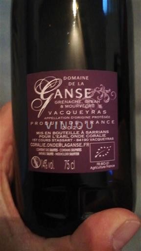 Rhônevallei Vacqueyras Domaine La Ganse 2022