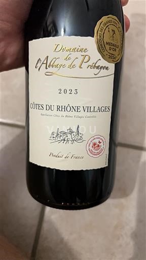 Vin Rouge sec Domaine L'Abbaye de Prébayon 2023 France Vallée du Rhône Côtes-du-rhône-villages hve