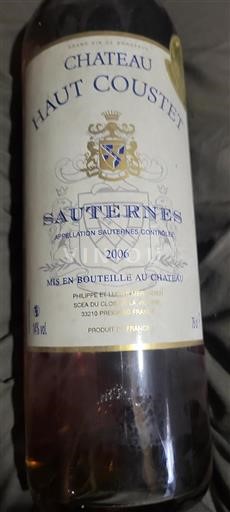 Bordeaux Sauternes Château Haut Coustet 2006