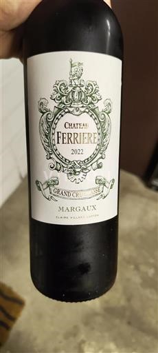 Bordeaux Margaux Grand Cru Château Ferrière 2022