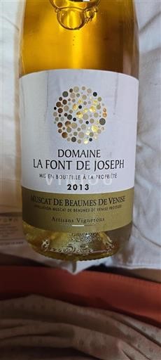 Rhône Valley Muscat de Beaumes de Venise Domaine La Font de Joseph 2013