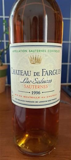 Bordeaux Sauternes Grand Cru Château Fargues 1996
