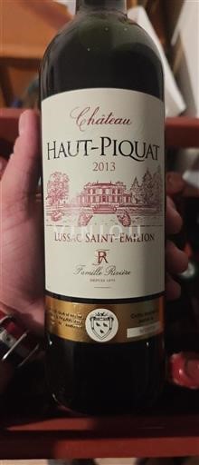 Bordeaux Lussac-saint-émilion Château Haut-Piquat 2013