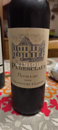 Bordeaux Pauillac Grand Cru Classé Château Pedesclaux 2006