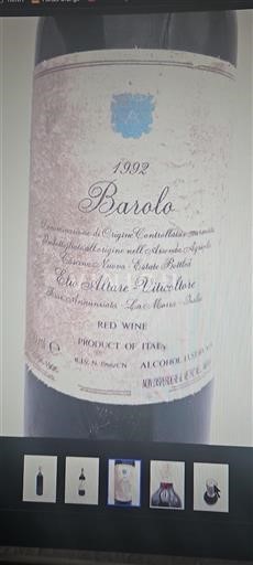 Vin Rouge sec Elio Altare 1992 Italie Piémont Barolo DOC
