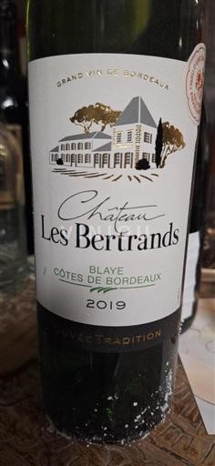 Bordeaux Blaye-Côtes-de-Bordeaux Château Les Bertrands Tradition 2019