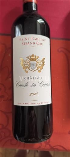 Bordeaux Saint-Émilion Grand Cru Comte des Cordes 2018