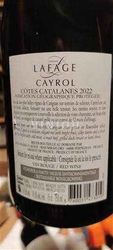 Linguadoca e Rossiglione Côtes catalanes Lafage Cayrol 2022