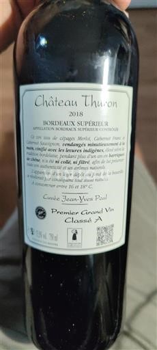 Bordeaux Bordeaux Supérieur Grand Cru Château Thuron Jean-Yves Paul 2018
