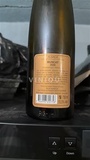 Alsazia Moscato Vendanges Tardives Cave Vinicole de Hunawihr 2020