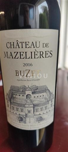 Sud-Ouest Buzet Château Mazelières 2016