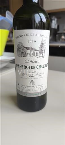 Bordeaux Côtes-de-Bordeaux Château Mayne-Boyer Chaumet Sauvignon 2010