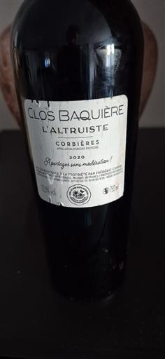 Languedoc Corbières Clos Baquière L' Altruiste 2020