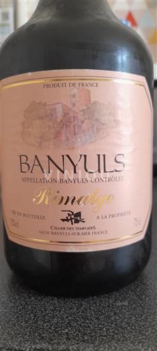 Roussillon Banyuls Cellier des Templiers Rimtalge 2008