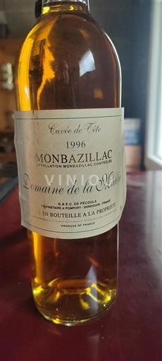 Vin Blanc moelleux Cuvée de Tête Domaine La Maletie 1996 France Sud-Ouest Monbazillac AOC