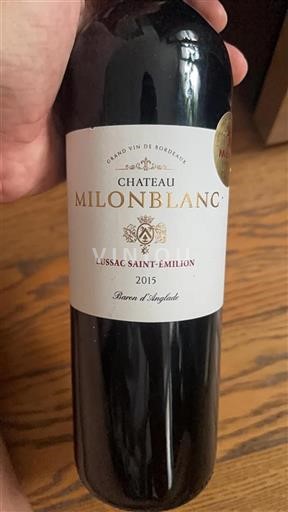 Bordeaux Lussac-saint-émilion Château Milonblanc 2015