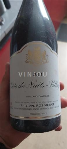 Bourgogne Côte de nuits villages Philippe Rossignol 2013