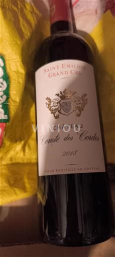 Bordeaux Saint-Émilion Grand Cru Grand Cru Comte des Cordes 2018