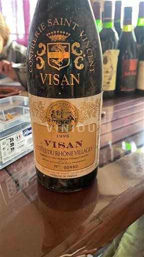 Vin Rouge sec Confrérie Saint Vincent 1998 France Vallée du Rhône Côtes-du-rhône-villages AOC