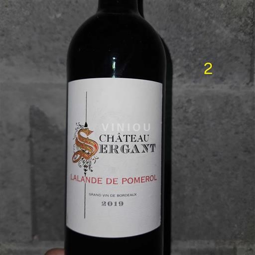 Vin Rouge sec Sergant 2019 France Bordeaux Lalande-de-pomerol AOC