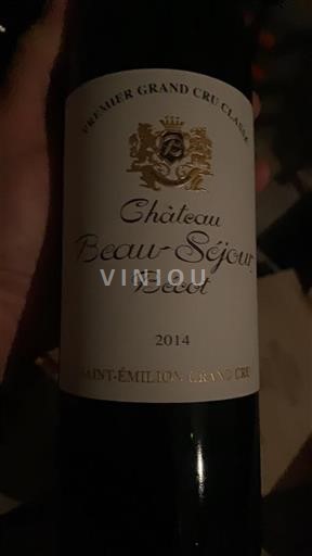 Bordeaux Saint-Émilion Grand Cru Premier Grand Cru Classé Château Beau-Séjour Bécot 2014