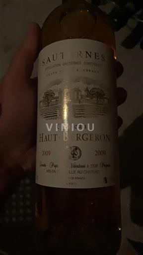Bordeaux Sauternes Château Haut Bergeron 2009