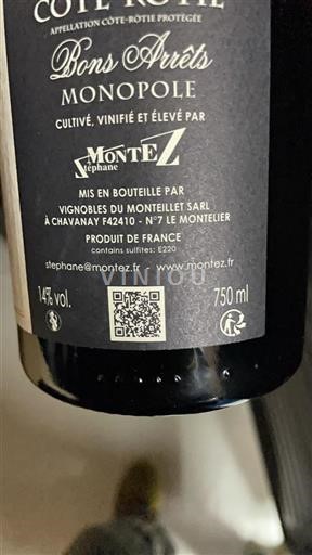 Rona dolina Côte-rôtie Vignobles du Monteillet Bons Arrêts 2022