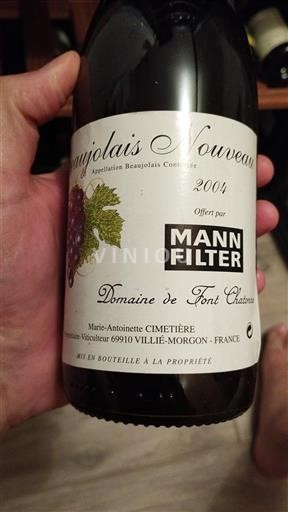 Beaujolais Beaujolais Nouveau Domaine Font Chatone 2004