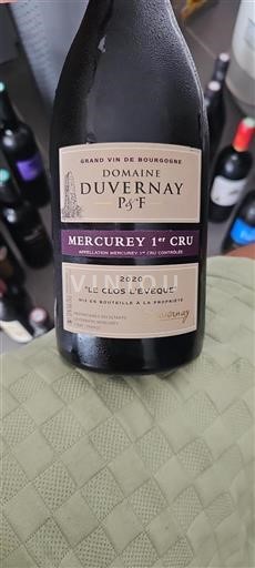 Bourgogne Mercurey Premier Cru Domaine Duvernay Le Clos L'Évêque 2020