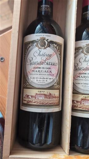 Bordeaux Margaux Deuxième Cru Classé Château Rauzan-Gassies Réserve Nicolas 1977