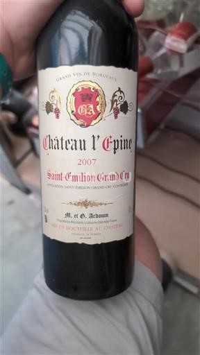 Bordeaux Saint-Émilion Grand Cru Grand Cru Château L'Épine 2007