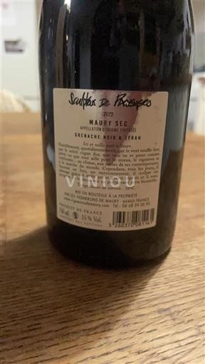 Roussillon Maury sec Les Vignerons de Maury Sculpteur de Passage 2022