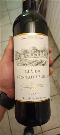 Vin Rouge sec Château La Tonnelle de Grillet 2020 France Bordeaux Blaye-côtes-de-bordeaux