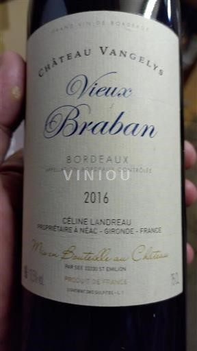Bordeaux Château Vangelys Vieux Braban 2016