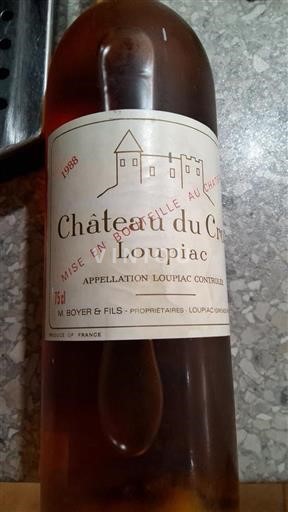 Bordeaux Loupiac Château Cros 1988