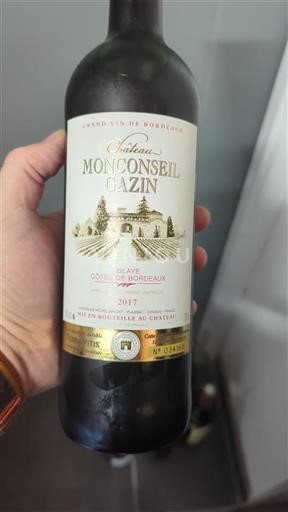 Bordeaux Blaye-Côtes-de-Bordeaux Château Monconseil Gazin 2017