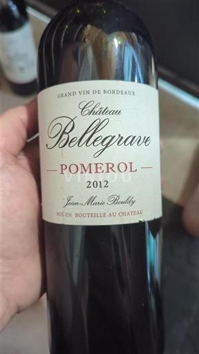 Bordeaux Pomerol Château Bellegrave 2012