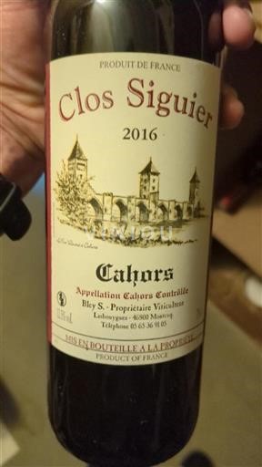 Sudoeste Cahors Clos Siguier 2016
