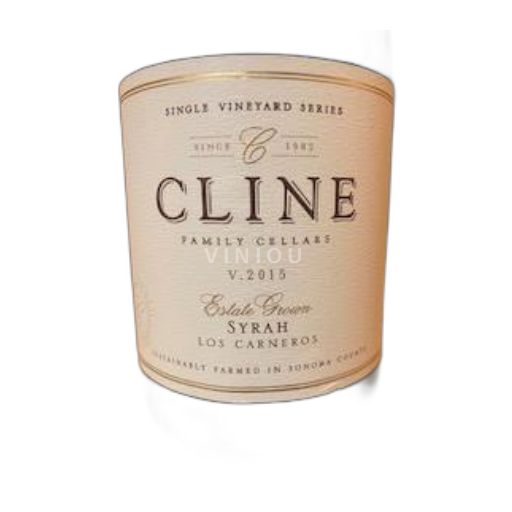 Californiske AVA'er Sonoma Valley Cline Cellars Estate Grown Syrah Los Carneros 2015