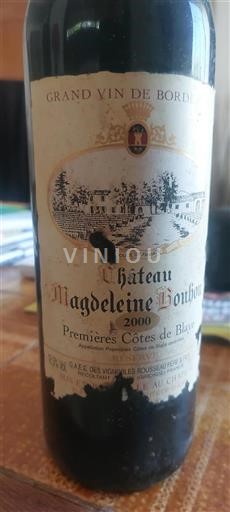 Bordeaux Château Magdeleine Bouhou Réserve 2000