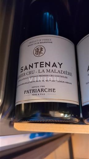 Borgonha Santenay Premier Cru Patriarche Père et Fils La Maladière Não Sazonado