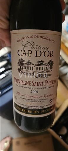 Bordeaux Montagne Saint-Émilion Château Cap Or 2001