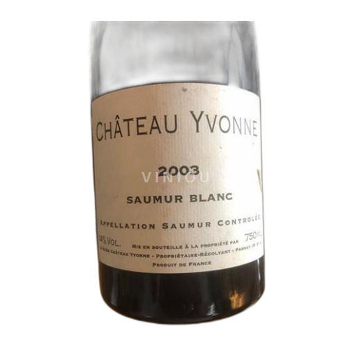 Loire Valley Saumur Château Yvonne Saumur blanc 2003